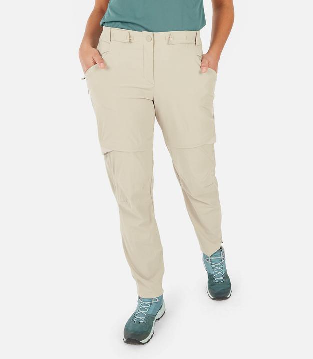 Quechua Wanderhose Zip-Off-Hose Damen Bergwandern - MH500 beige (XS)