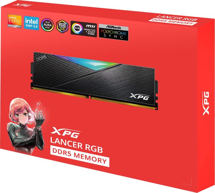 Productafbeelding Adata DIMM 48 GB DDR5-6800 (2x 24 GB) dual kit (zwart, AX5U6800C3424G-DCLARBK, XPG Lancer RGB) (2 x 24GB, 6800 MHz, DDR5 RAM, DIMM 288 pin)