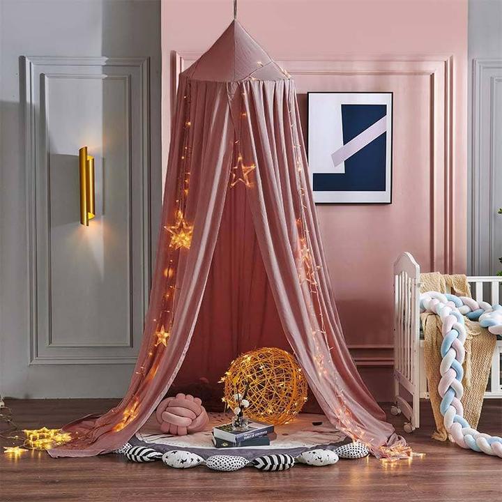 Image du produit Activity Board Ciel de lit bébé, moustiquaire enfant dentelle baldaquin, fille princesse rideau de lit en coton