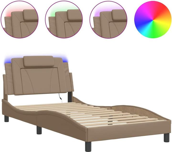 Produktbild VidaXL Bettgestell mit LED Kunstleder (100 x 200 cm)
