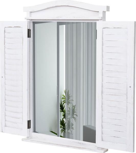 Actual product image Mendler Wall mirror bathroom mirror window with shutters, 71x46x5cm shabby white (71 x 46 x 5 cm)