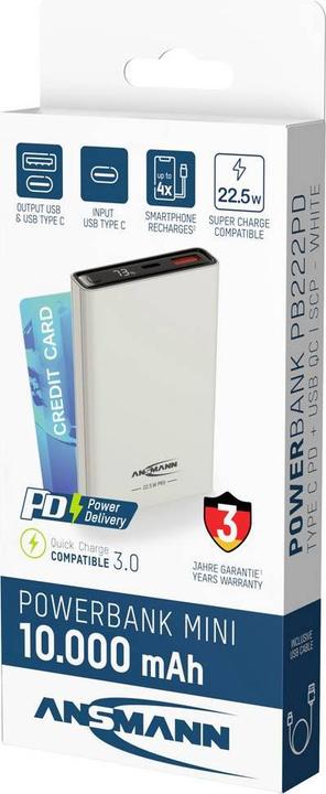 Produktbild Ansmann PB222PD (10000 mAh, 22.50 W, 37 Wh)