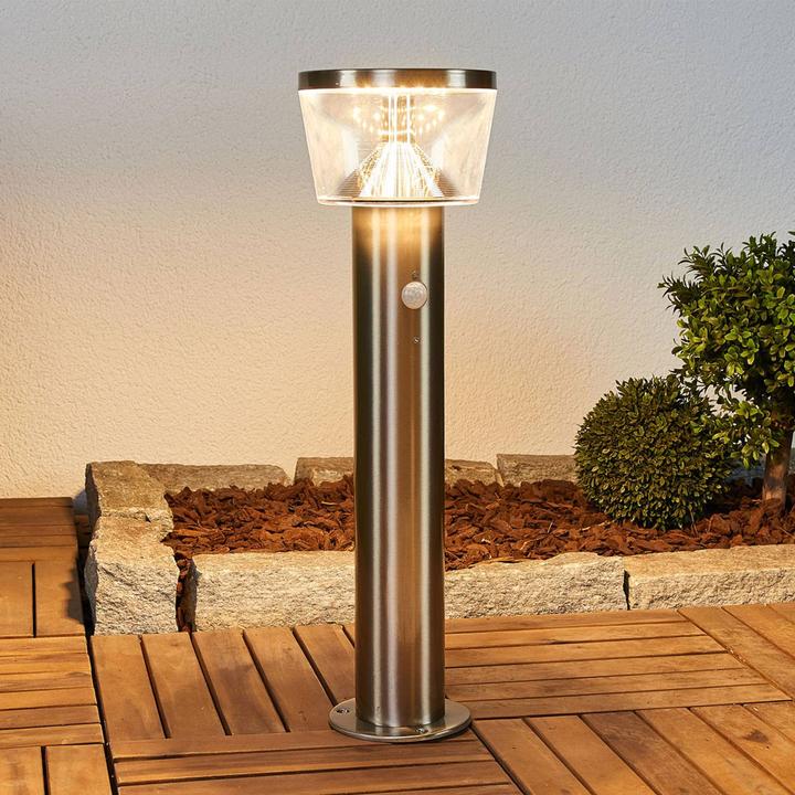 Image du produit Lindby Antje LED Cellule solaire Lampe de jardin w/capteur Acier inoxydable (400 lm, IP44)