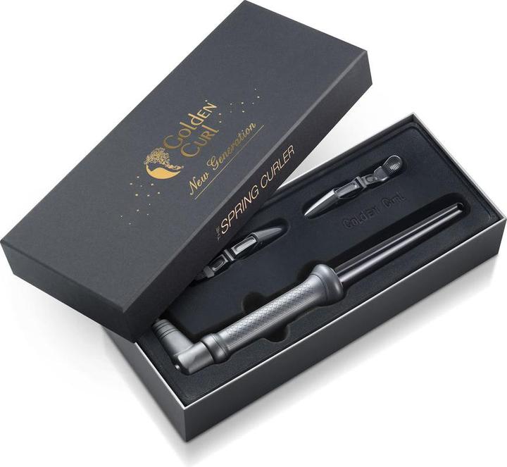 Produktbild Golden Curl GL506 Lockenstab Spring, Black (18 mm, 9 mm, 10 mm, 11 mm, 12 mm, 13 mm, 14 mm, 15 mm, 16 mm, 17 mm)