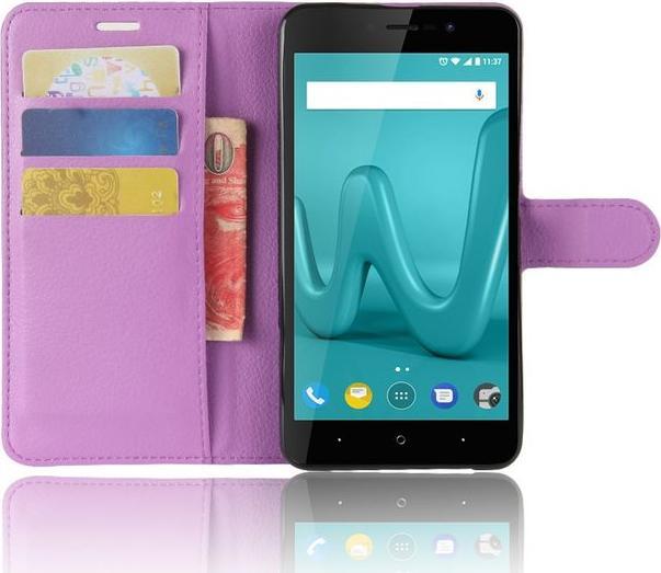 Produktbild MU Classic Magnetische Leder Hülle mit Litchitextur (Wiko Lenny 4 Plus)