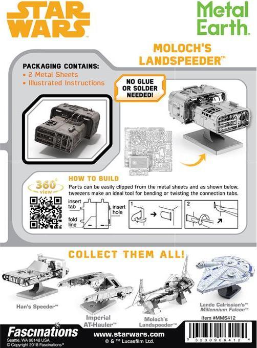 Actual product image Metal Earth Star Wars - Moloch's Landspeeder - Metal Kit