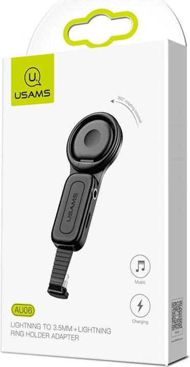 Actual product image Usams Lightning 3.5mm Headphone Adapter Ring Holder (Lightning)