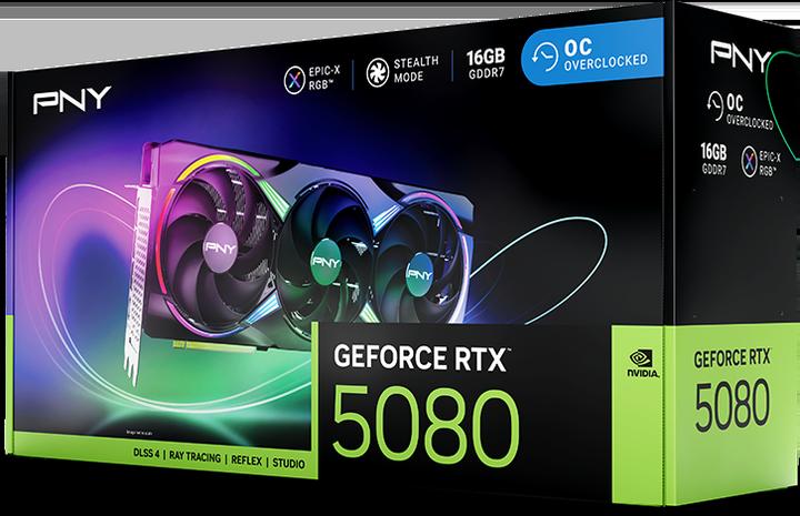 Produktbild PNY GeForce RTX 5080 ARGB Epic-X RGB Overclocked Triple Fan (16 GB)