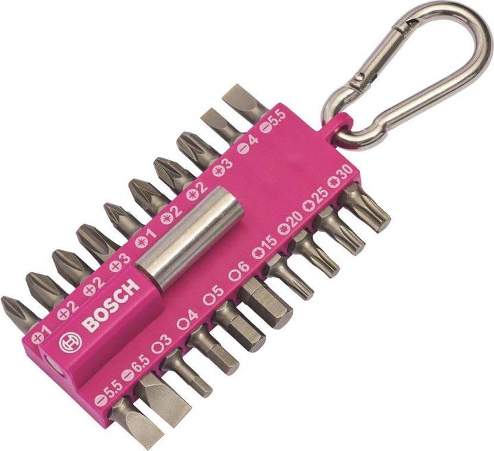 Produktbild Bosch Zubehör 21-teiliges Schrauberbit-Set mit Snap-hook, Pink (Innensechsrund TX M20, Innensechsrund TX M30, Innensechsrund TX M15, Innensechsrund TX M25, Kreuz Phillips PH M1, Kreuz Phillips PH M2, Kreuz Pozidriv PZ M1, Kreuz Pozidriv PZ M2, Kreuz Phillips PH M3, Kreuz Pozidriv PZ M3)