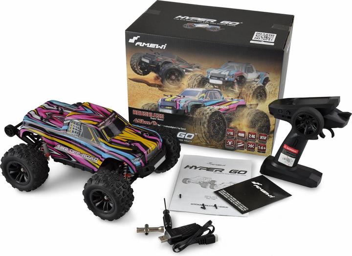 Actual product image Amewi RC Car HyperGo Monster Truck Li-Po 1050mAh coloured/14+ (RTR Ready-to-Run)
