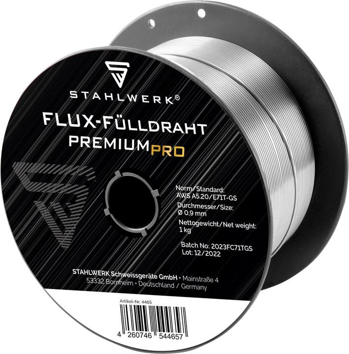 Produktbild Stahlwerk Schweissdraht MIG MAG Premium Fülldraht E71T-GS Ø 0,9 mm S100/D100 1 kg