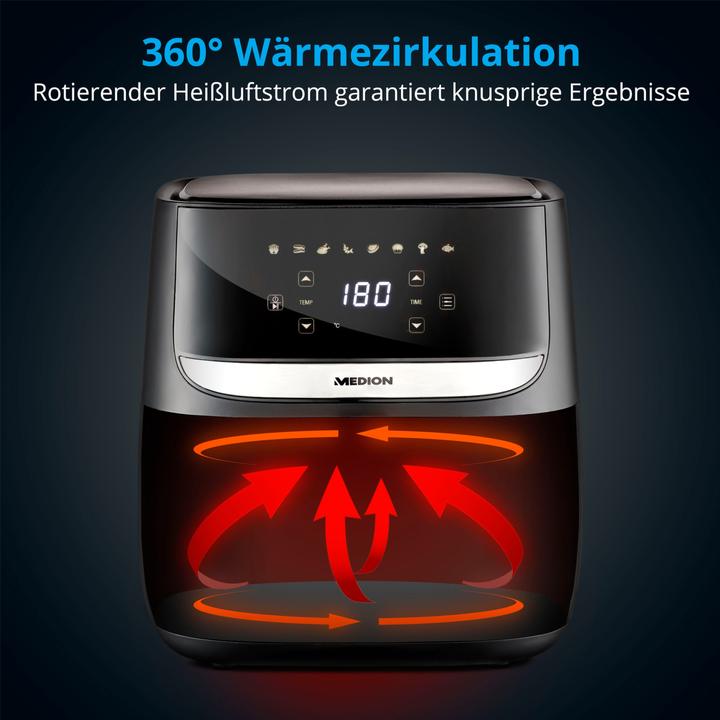 Produktbild Medion Heissluft-Fritteuse MD 10532, 1 kg, Schwarz