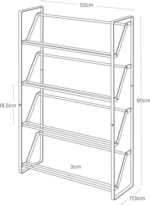 Immagine prodotto Yamazaki Scarpiera FRAME stretta a 4 livelli (53 x 17,5 x 80 cm)