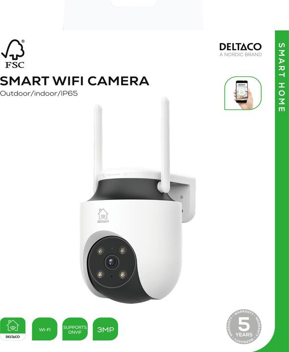 Actual product image Deltaco Smart Home Kamera SH-IPC18 Outdoor IP65 drehbar (2304 x 1296 Pixels)