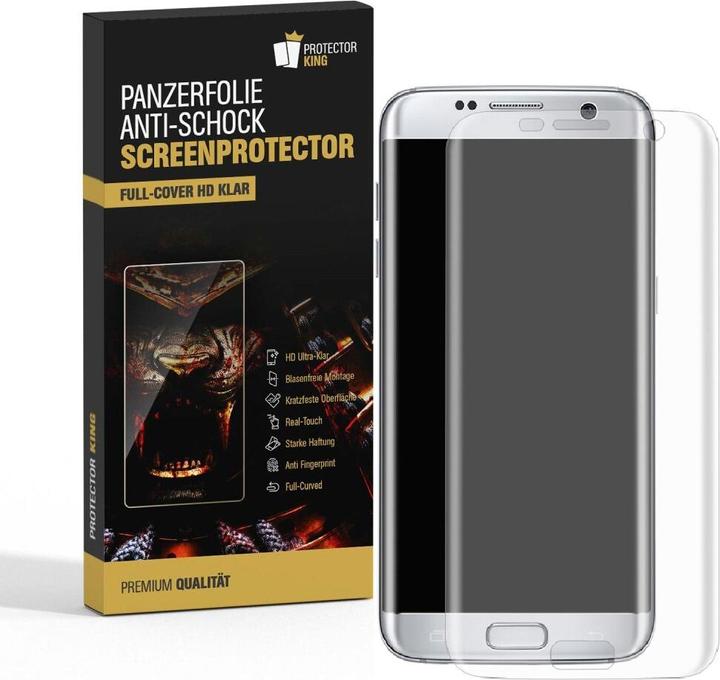 Produktbild Protectorking 1x Panzerfolie Anti-Shock Full Cover HD Klar (1 Stück, Samsung Galaxy S7 Edge)