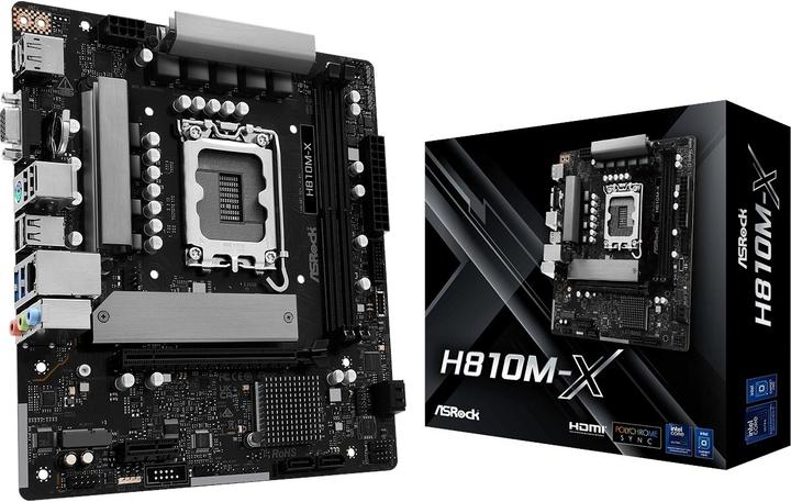 Actual product image AsRock MB Intel 1851 H810M-X (Socket S1, Intel H810, mATX)