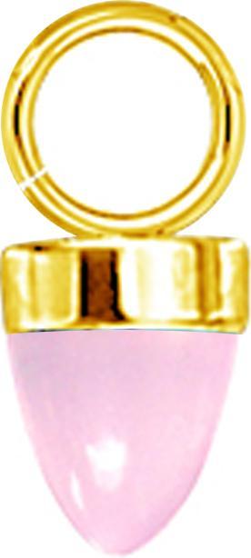 Star Piercing Anhänger vergoldet ein Kegel Glas pink (ohne Messing, Chirurgenstahl 316L)