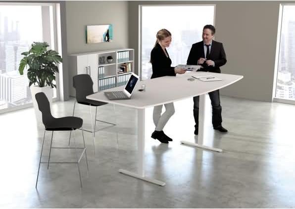 Productafbeelding Kerkmann Conferentietafel Move 3 wit tonvorm 250,0 x 100,0 x 72,0 - 120,0 cm
