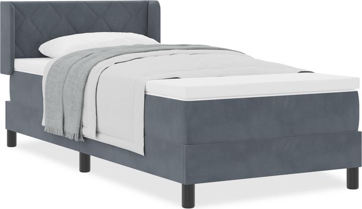 Image du produit VidaXL Lit boxspring avec matelas gris foncé 90x200 cm velours (90 x 200 cm)