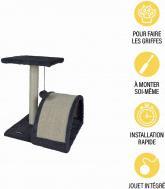 Image du produit Lola Toys arbre a chat avec jouet et tunnel 38cm anthracite (Jouet à gratter chat)