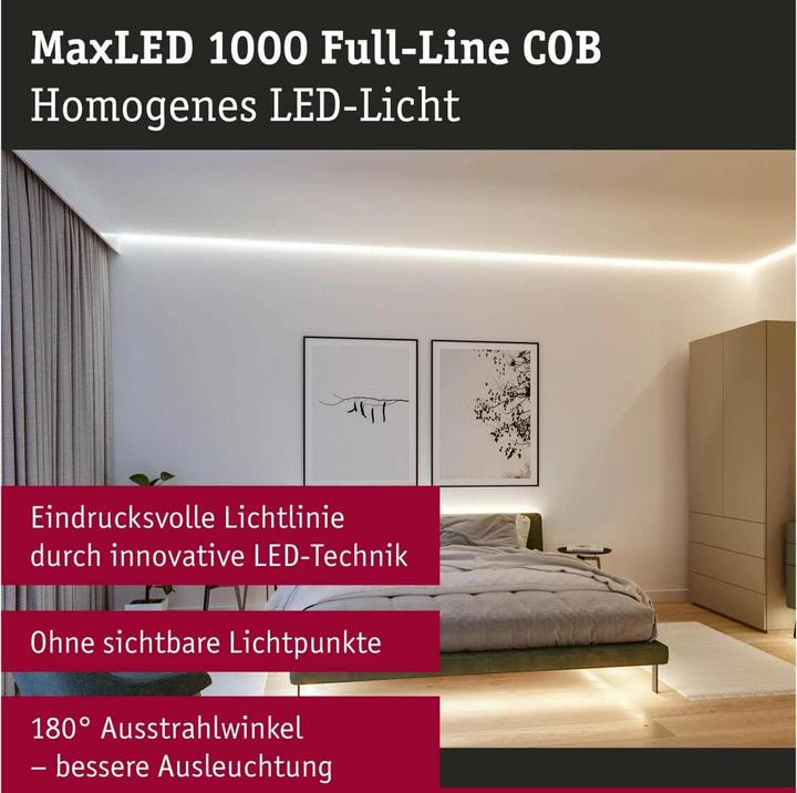 Image du produit Paulmann Bande COB MaxLED 1000 Full-Line (Blanc neutre, Blanc froid, Blanc chaud, 250 cm, Intérieur)
