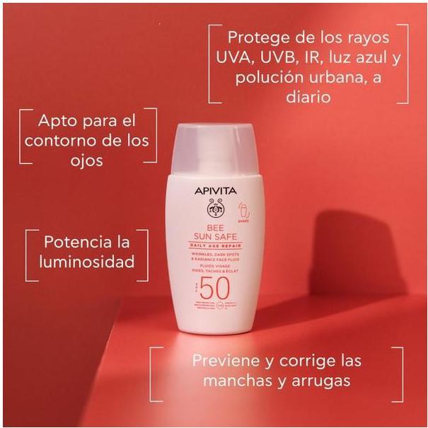 Actual product image Apivita Bee Sun Safe Reparacin Antiedad Diaria SPF50 (Suntan cream, SPF 50, 50 ml)