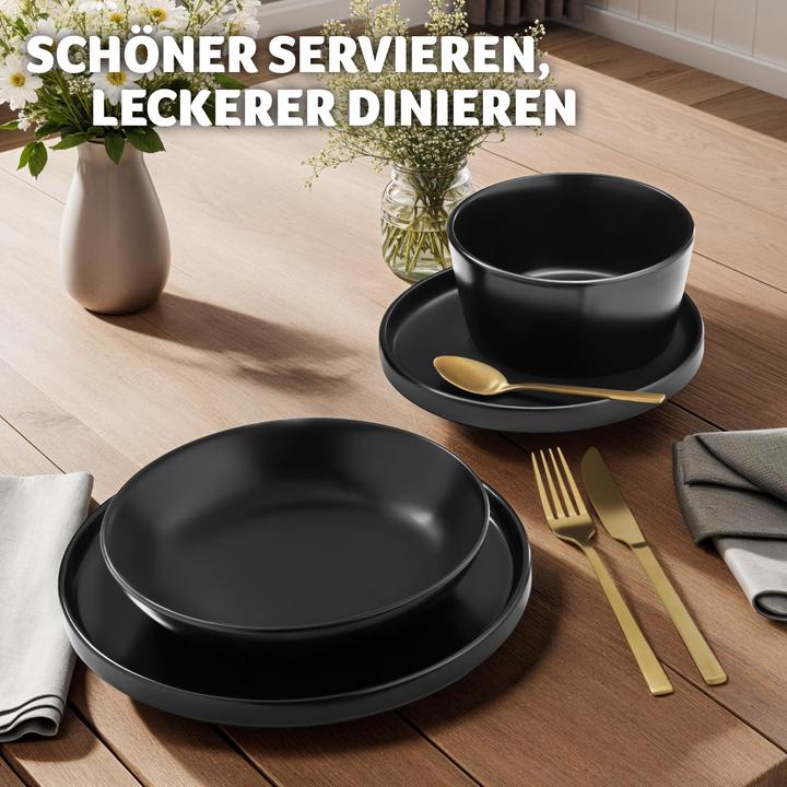 Actual product image tectake Geschirrset Una, aus Steingut, für 6 Personen (24 Piece)