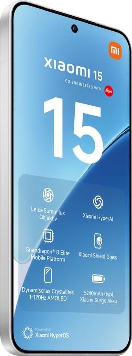 Image du produit Xiaomi 15 (512 Go, Blanc, 6.36", Double SIM, 50 Mpx, 5G)