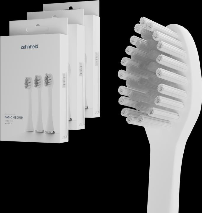 Produktbild Zahnheld Bürstenkopf Basic Medium 9x Weiss (9 x)