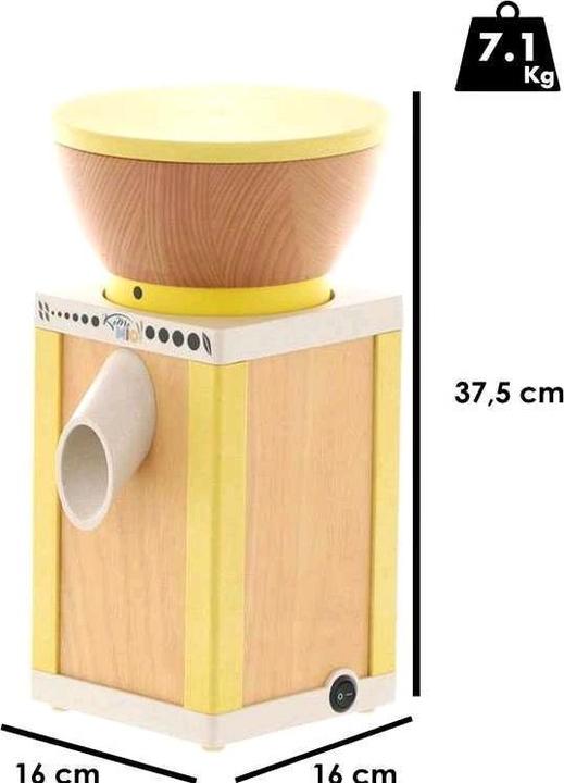 Produktbild Komo Mio Getreidemühle Gelb aus Buchenholz Motor 400 Watt