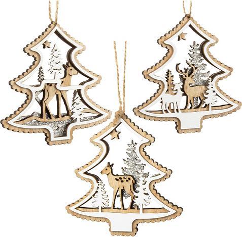 Produktbild Bekos Edler Holz-Baumschmuck mit Intarsien 3-teilig (3 -teilig)