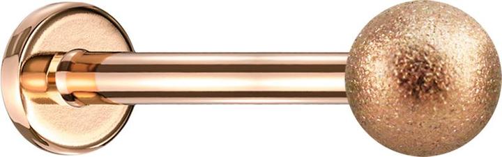Star Piercing Micro Labret rosegold mit Kugel gesprenkelt (ohne Messing, Chirurgenstahl 316L)