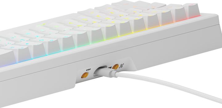 Actual product image Glorious GMMK 3 HE 65 % Custom Gaming Keyboard - Pre-Built, ANSI (US), Fox HE Switches, white (US, Cable)