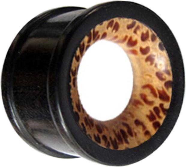 Star Piercing Tunnel mit Kokosnussholz Einlage aus Arang Holz (ohne Messing, Organisch)