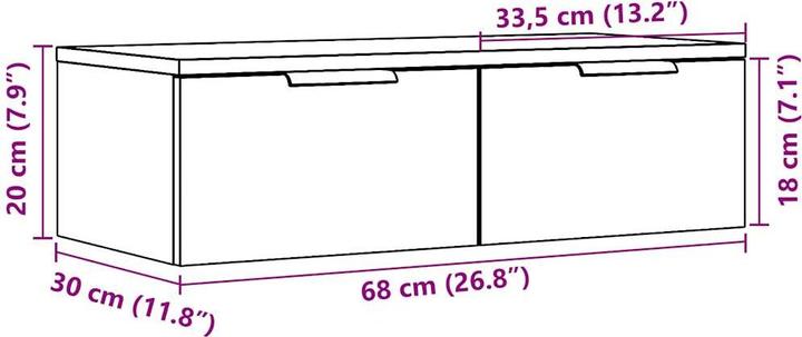 Image du produit VidaXL Wandschrank (68 x 30 x 20 cm)