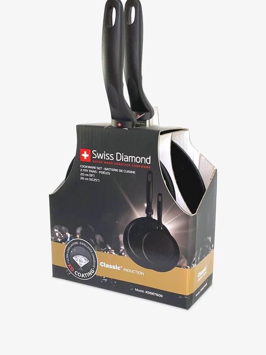 Immagine prodotto Swiss Diamond Set di padelle 2 pezzi CLASSIC XD Nero (26 cm, Padella per friggere, Alluminio pressofuso)