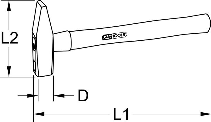 Produktbild KS Tools Vorschlaghammer mit Eschestiel, Spezial-Werkzeugstahl, Hammerkopf 8000 g (8800 g)