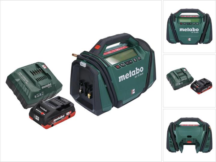 Produktbild Metabo AK 18 Multi Akku Kompressor 18 V 11 bar + 1x Akku 4,0 Ah + Ladegerät