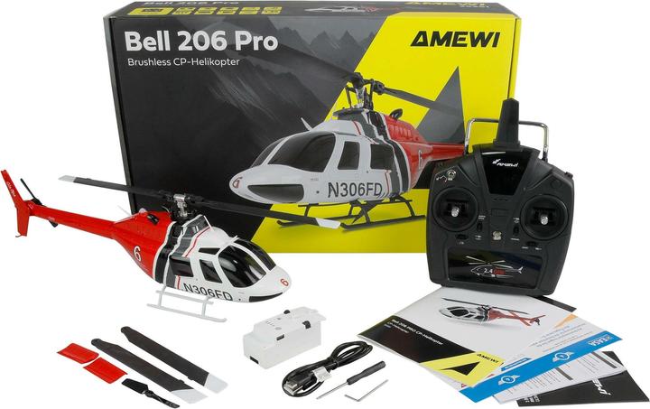 Immagine prodotto Amewi Bell 206 Pro Brushless CP-Helikopter 6G