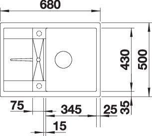Actual product image Blanco Metra 45 S Compact (Top-mounted sink, 68 cm, 50 cm)