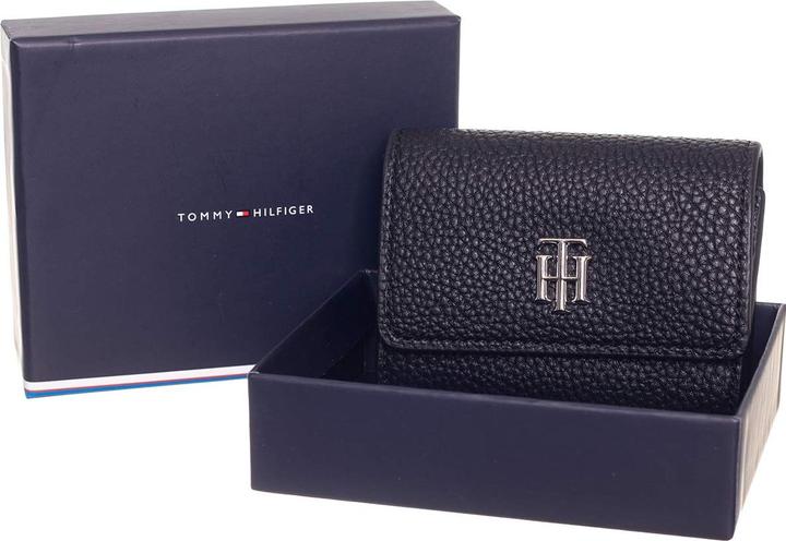 Actual product image Tommy Hilfiger Ladies Th Element Cc Holder with Zipper Travel Accessory Bi-Fold Wallet, Schwa