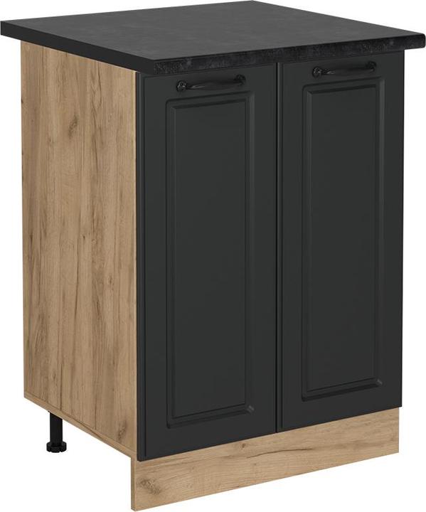 Actual product image Vicco Küchenunterschrank R-Line, Anthrazit Landhaus/Goldkraft Eiche, 60 cm, AP Anthrazit