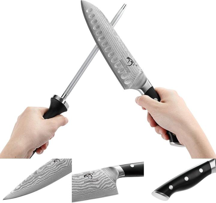 Actual product image Nanfang Brothers Damascus knife set