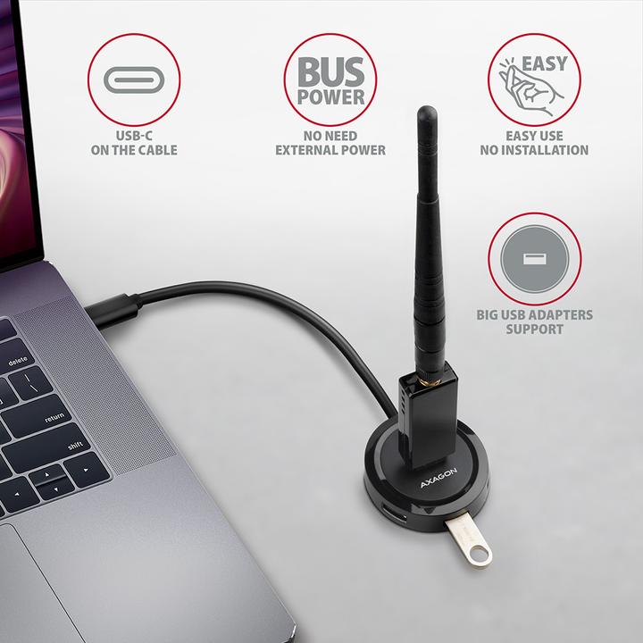Produktbild Axagon HUE-P1C 4x USB 3.2 Gen 1, runder Hub, 30 cm USB-A-Kabel (USB-C, 4 Ports)