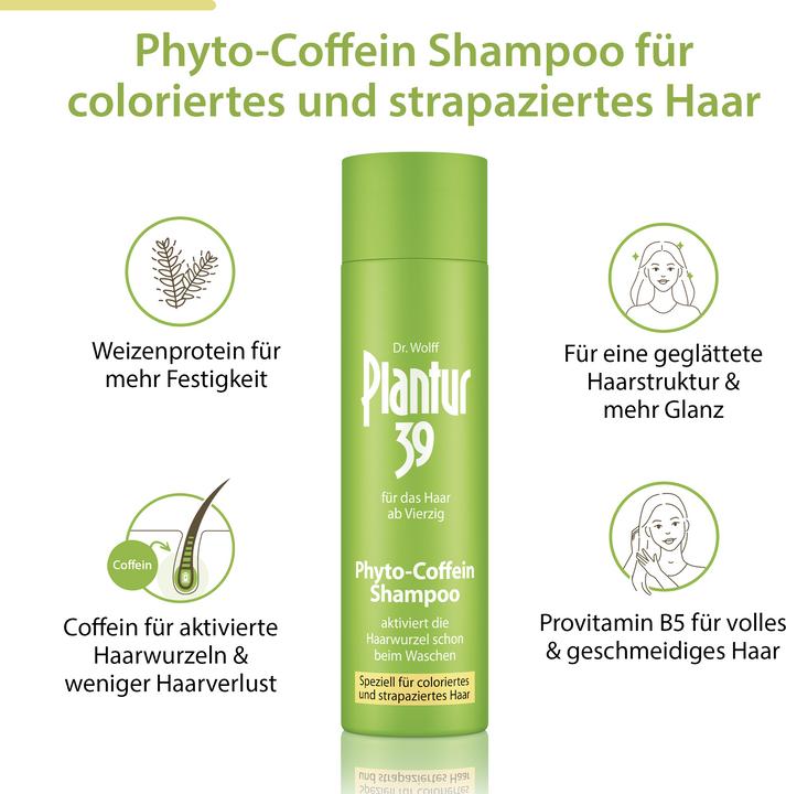 Actual product image Plantur 39 Phyto-Caffeine Shampoo For coloured and stressed hair (250 ml, Liquid shampoo)