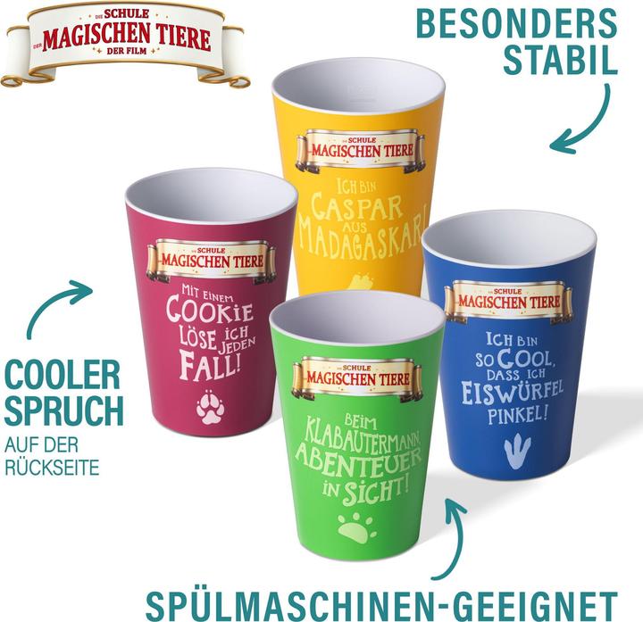 Actual product image Awave The school of magical animals - drinking cup set, 250 ml, made of rPET (0.25 l, 4 x)