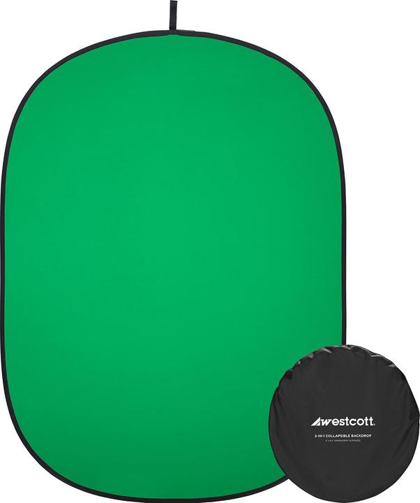 Produktbild Westcott 2-in-1 Gray & Green Screen (5' x 6.5') Collapsible Backdrop (152.40 cm, 195.60 cm)