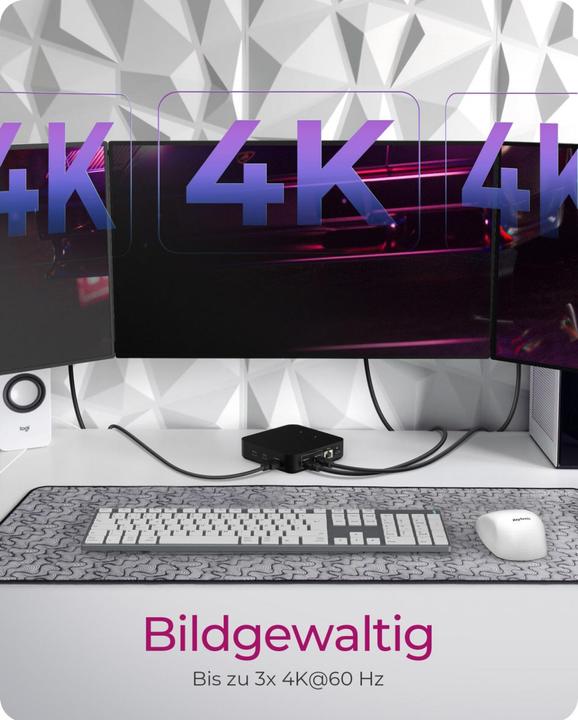 Produktbild Icy Box ICY BOX Vielseitige Multiport-Dockingstation, Dual 4K Display Dock, IB-DK4090-C (USB-C, 12 Ports)