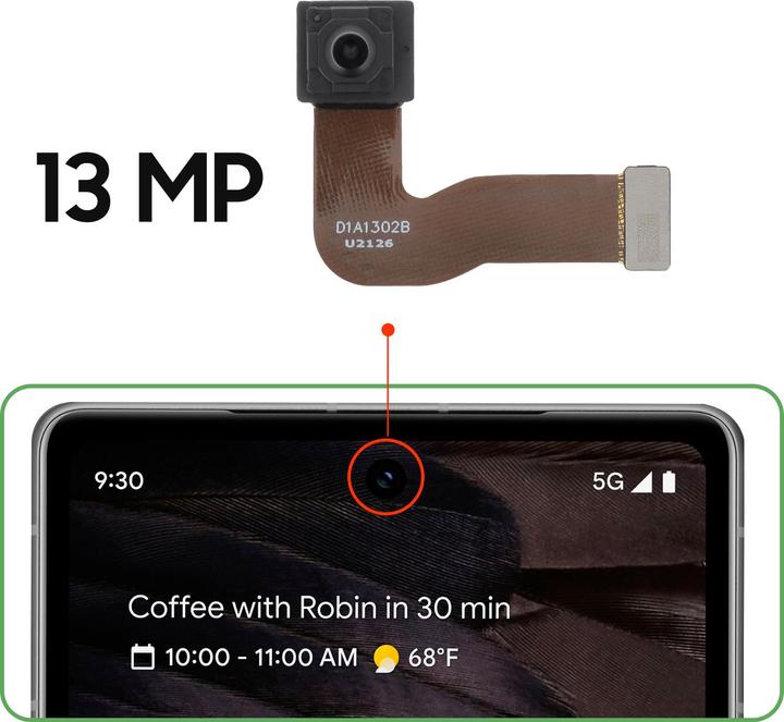Actual product image Clappio Front camera spare part (Google Pixel 7a)