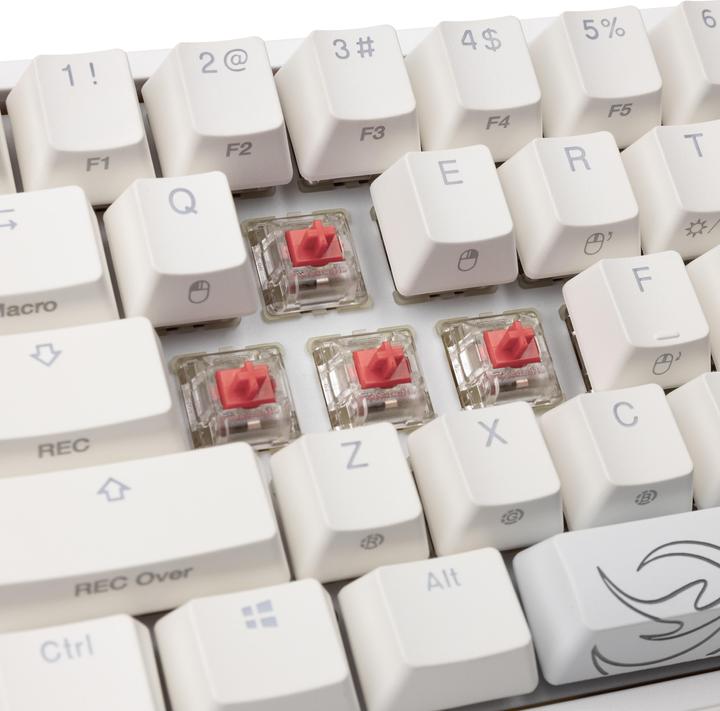 Produktbild Ducky One 2 Pro Mini White Edition Gaming Tastatur, RGB LED - Cherry Silent Red (US) (US, Kabelgebunden)